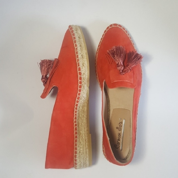 NEW Carmen Saiz lobster nubuck leather espadrilles - Picture 2 of 5